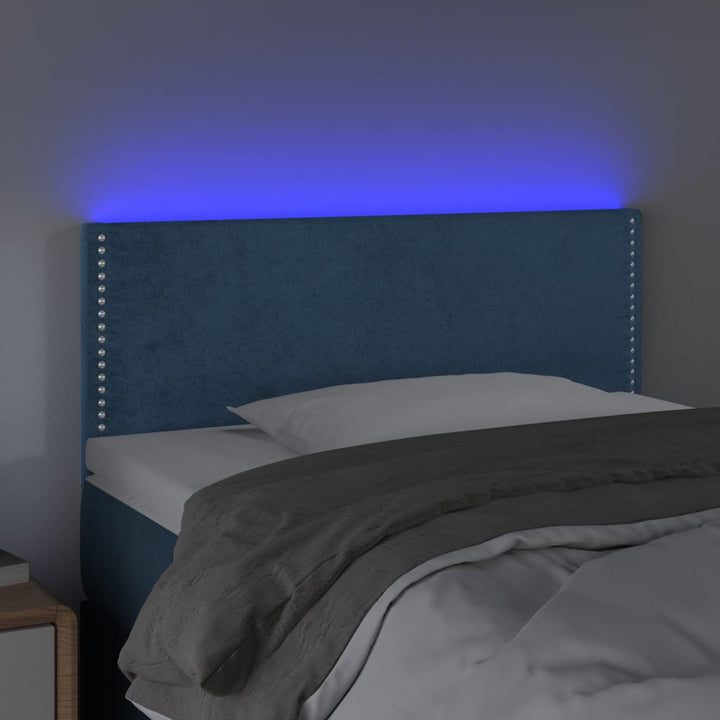 Hoofdbord LED 80x5x78/88 cm fluweel donkerblauw