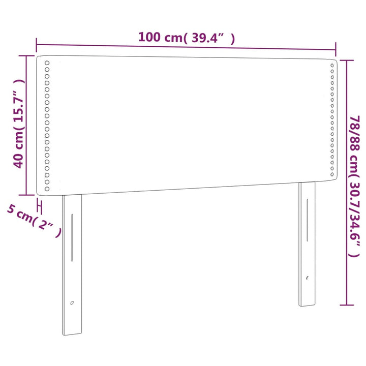 Hoofdbord LED 100x5x78/88 cm fluweel donkerblauw