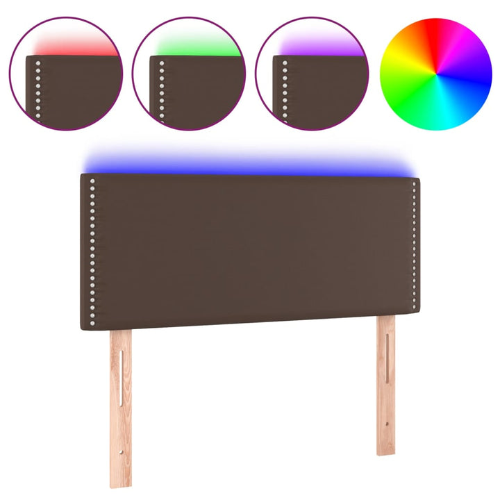Hoofdbord LED 100x5x78/88 cm kunstleer bruin