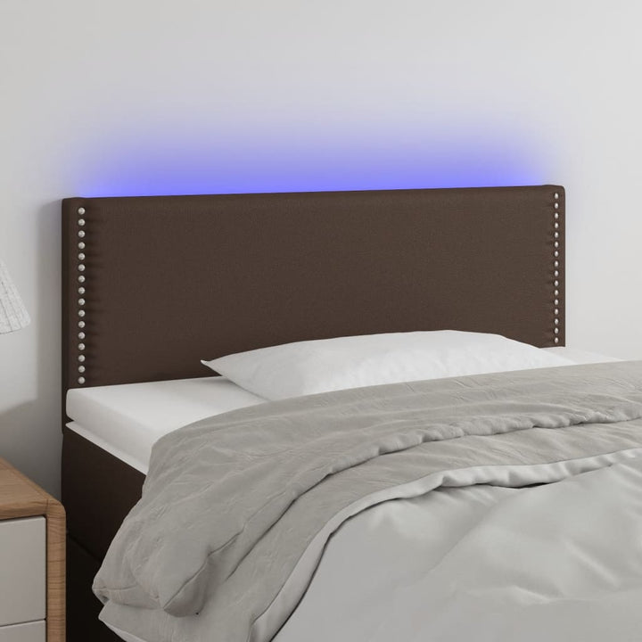 Hoofdbord LED 100x5x78/88 cm kunstleer bruin