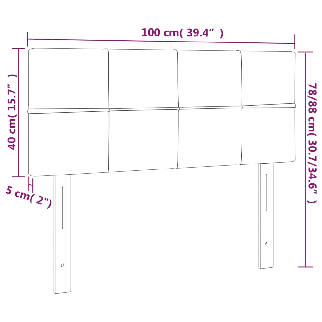 Hoofdbord LED 100x5x78/88 cm stof taupe