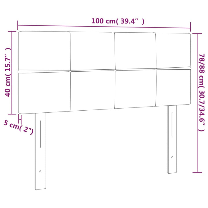 Hoofdbord LED 100x5x78/88 cm stof taupe