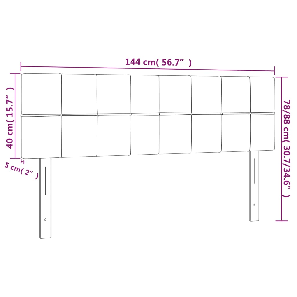 Hoofdbord LED 144x5x78/88 cm stof donkergrijs