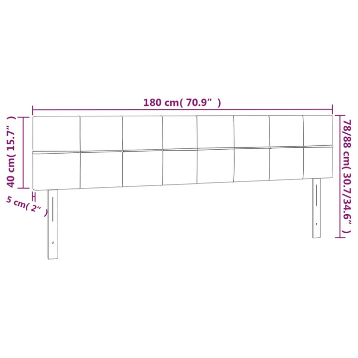 Hoofdbord LED 180x5x78/88 cm stof lichtgrijs