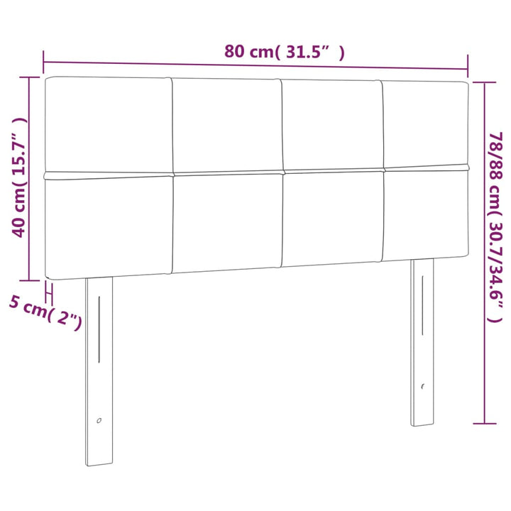 Hoofdbord LED 80x5x78/88 cm fluweel roze