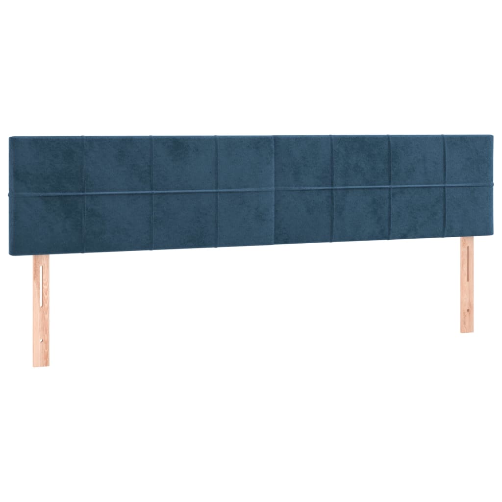 Hoofdbord LED 160x5x78/88 cm fluweel donkerblauw