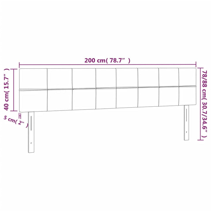 Hoofdbord LED 200x5x78/88 cm fluweel donkergroen