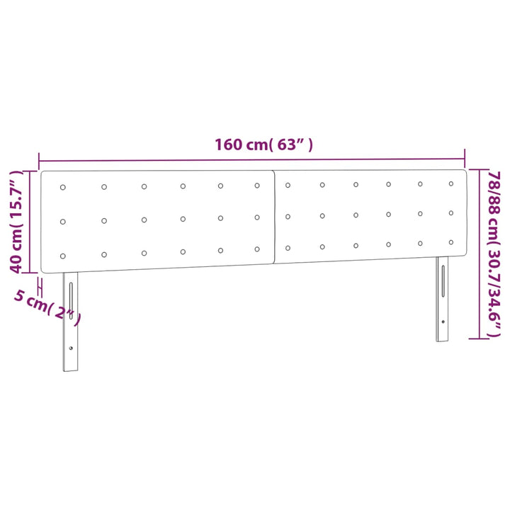 Hoofdbord LED 160x5x78/88 cm kunstleer zwart