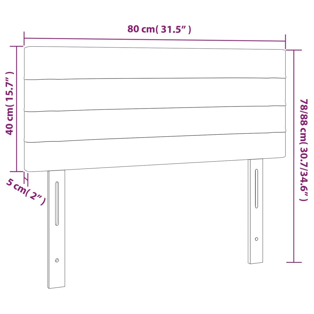 Hoofdbord LED 80x5x78/88 cm stof donkergrijs