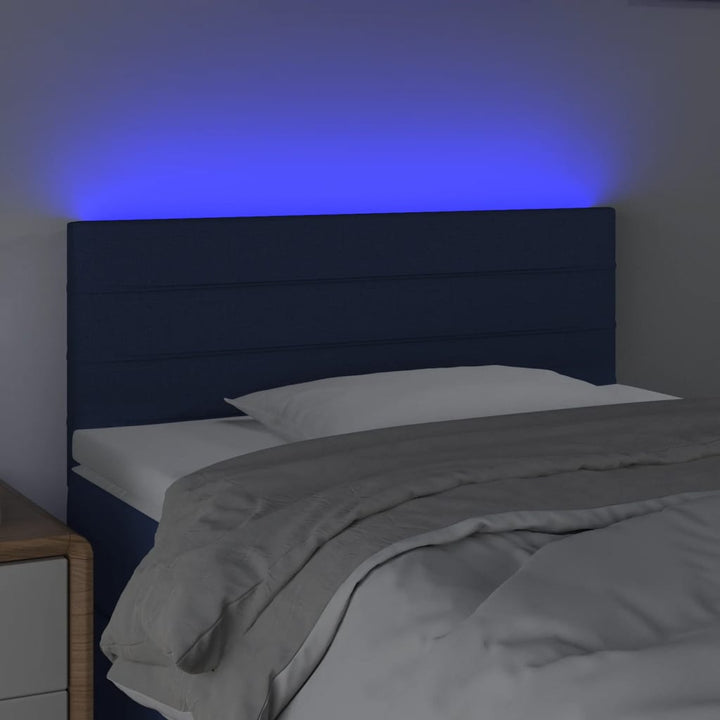 Hoofdbord LED 80x5x78/88 cm stof blauw