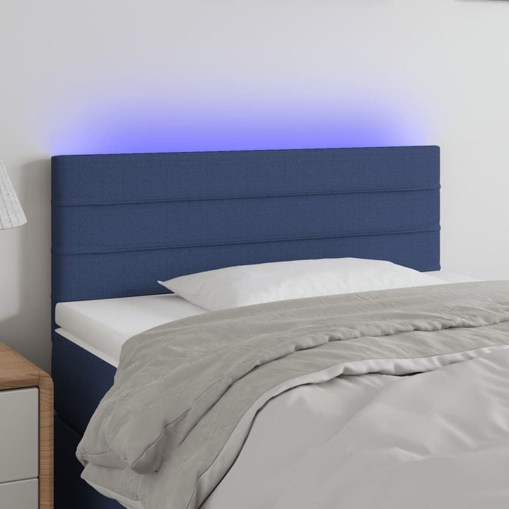 Hoofdbord LED 100x5x78/88 cm stof blauw