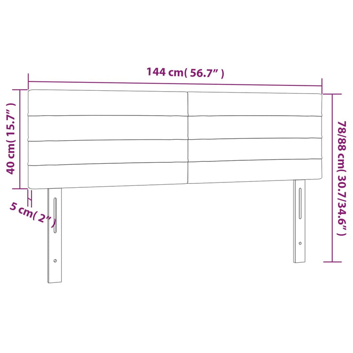 Hoofdbord LED 144x5x78/88 cm stof taupe