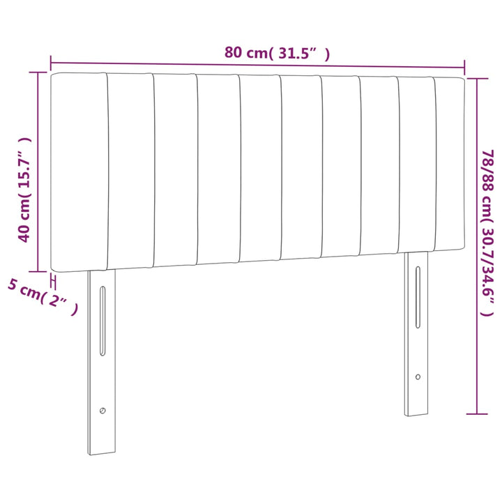 Hoofdbord LED 80x5x78/88 cm stof zwart