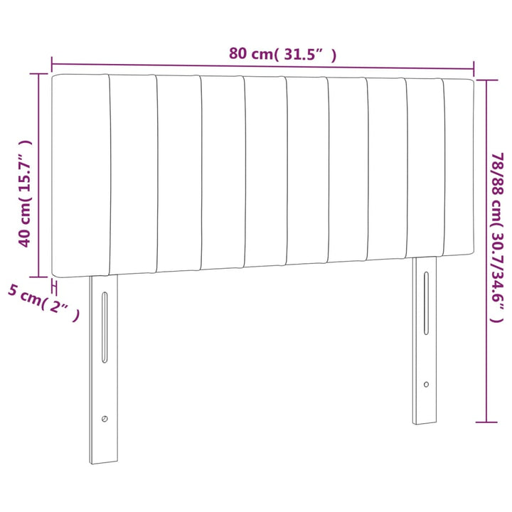 Hoofdbord LED 80x5x78/88 cm stof blauw