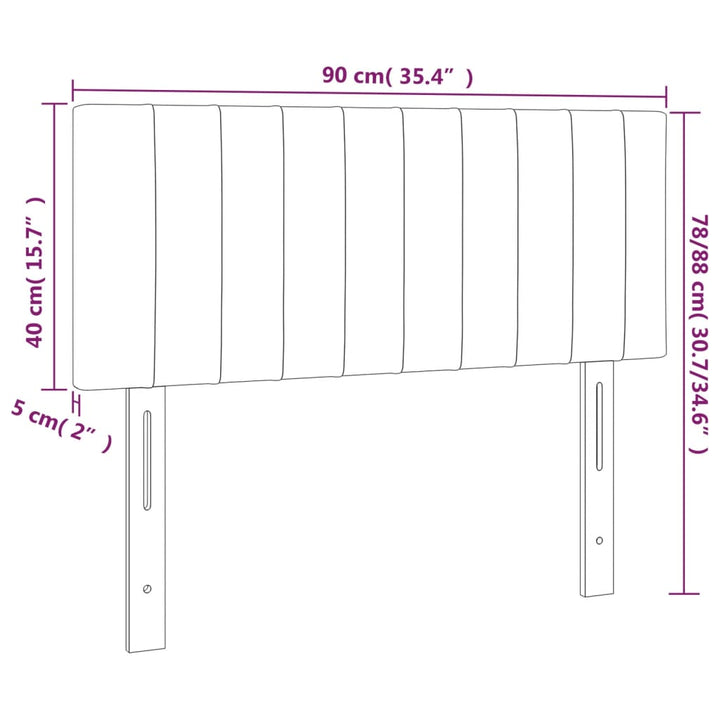 Hoofdbord LED 90x5x78/88 cm stof donkerbruin