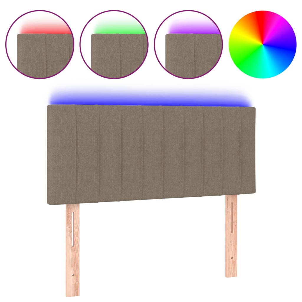 Hoofdbord LED 90x5x78/88 cm stof taupe