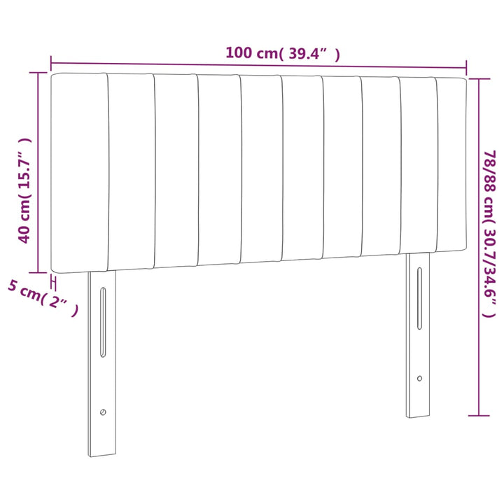 Hoofdbord LED 100x5x78/88 cm stof zwart