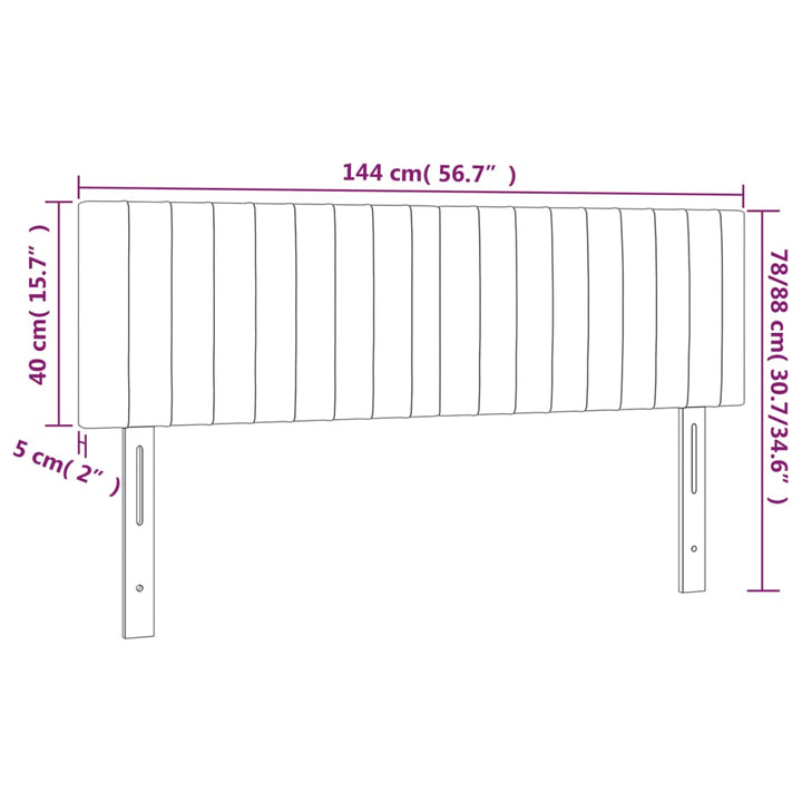 Hoofdbord LED 144x5x78/88 cm stof donkerbruin