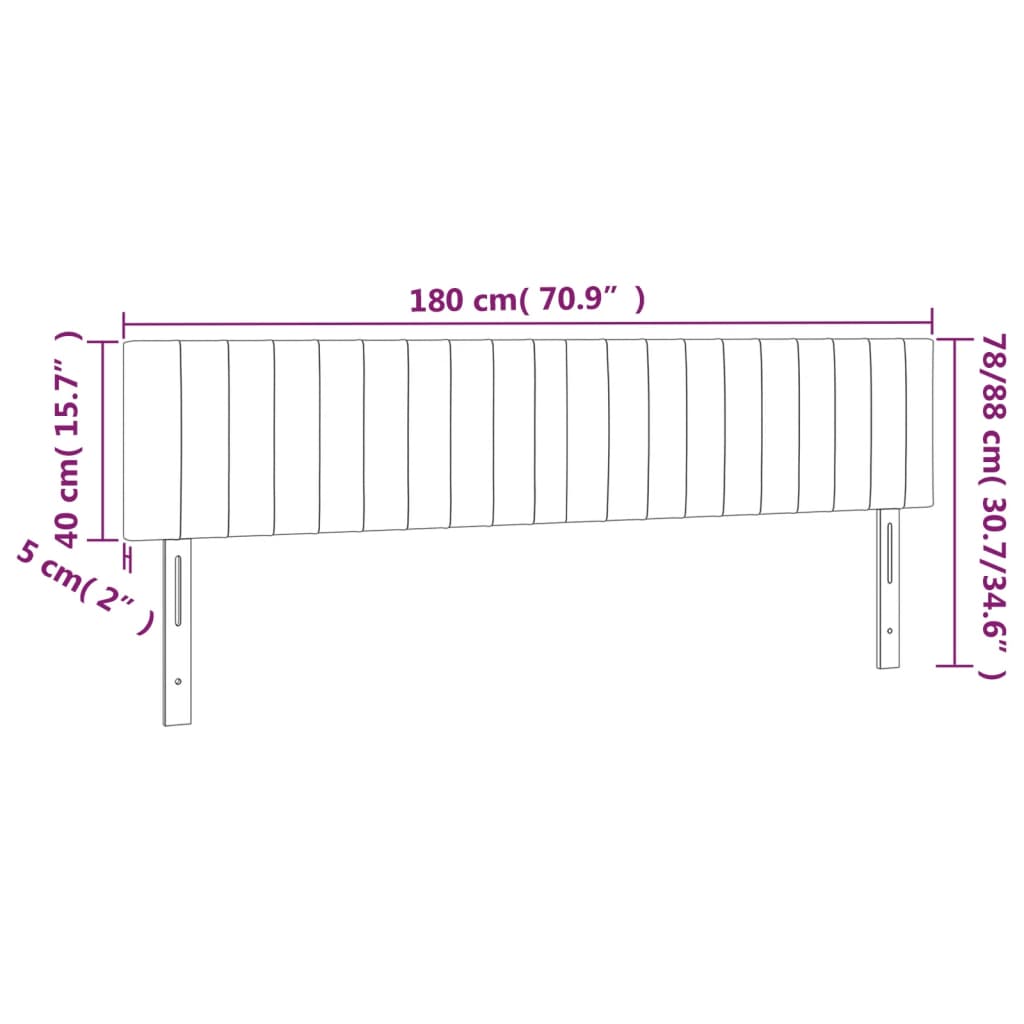 Hoofdbord LED 180x5x78/88 cm stof donkergrijs