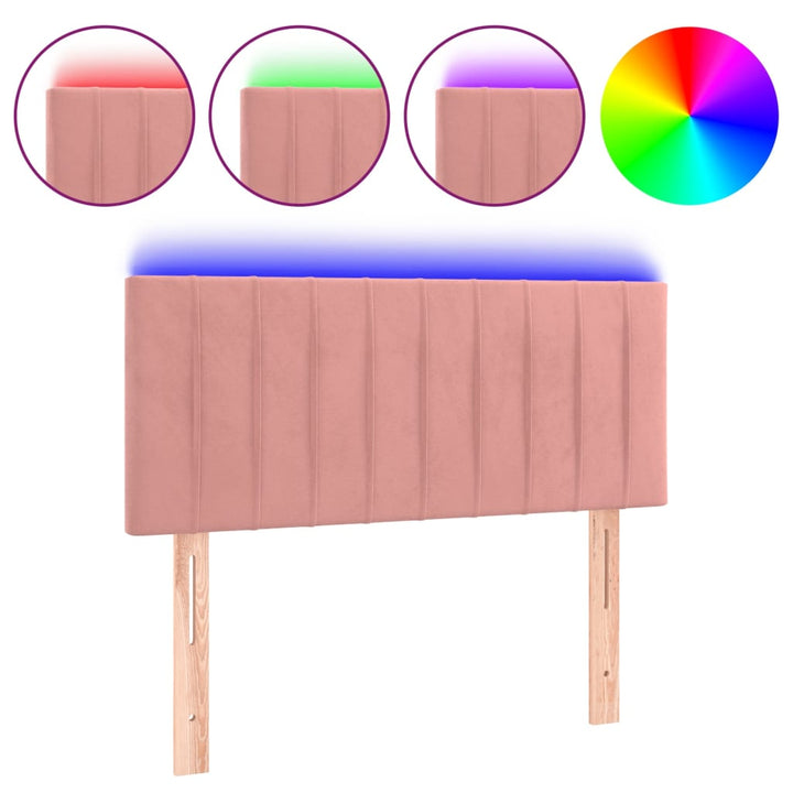 Hoofdbord LED 100x5x78/88 cm fluweel roze