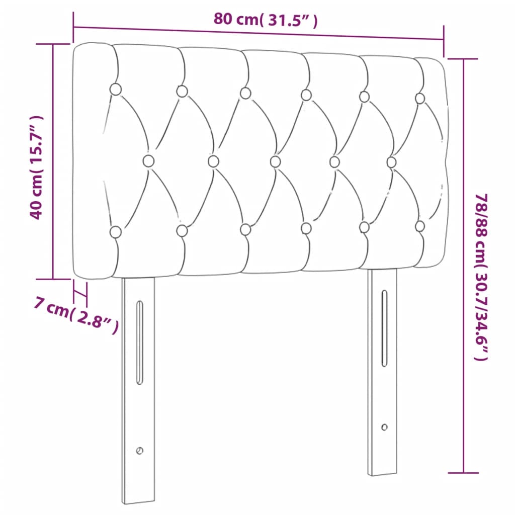 Hoofdbord LED 80x7x78/88 cm stof lichtgrijs