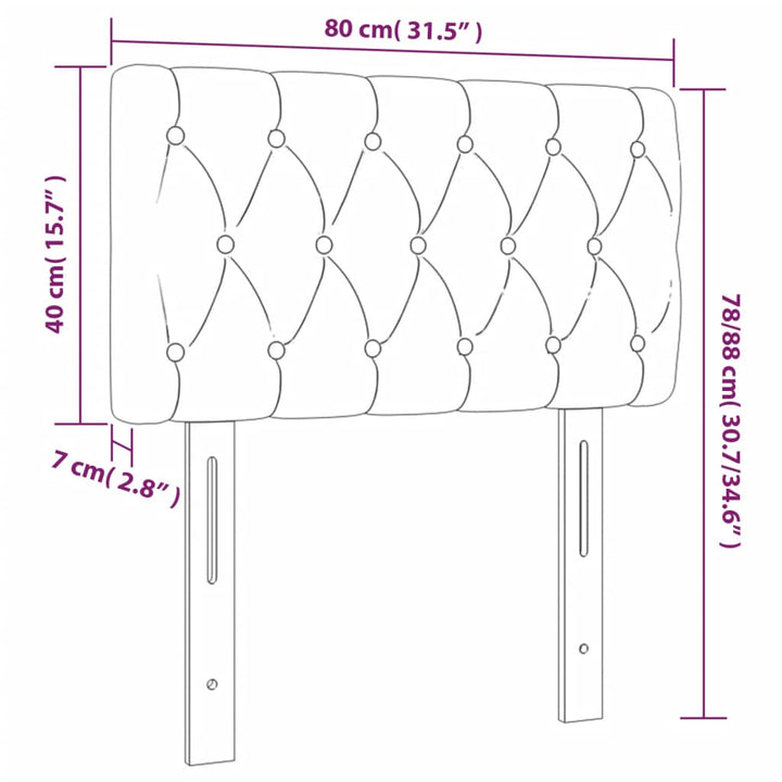 Hoofdbord LED 80x7x78/88 cm stof lichtgrijs