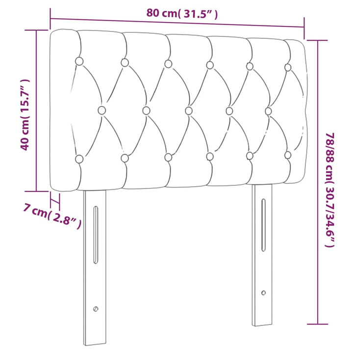 Hoofdbord LED 80x7x78/88 cm stof donkergrijs