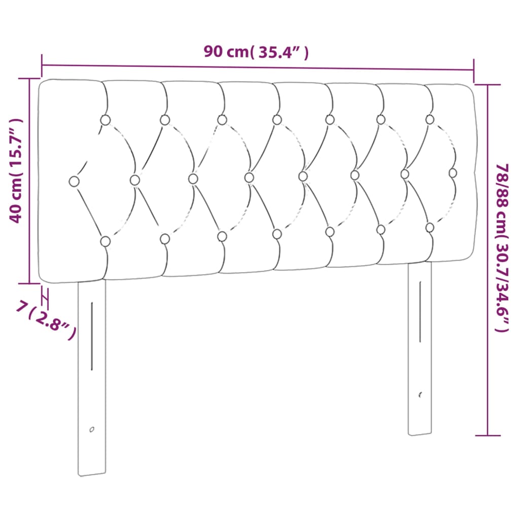 Hoofdbord LED 90x7x78/88 cm stof donkergrijs