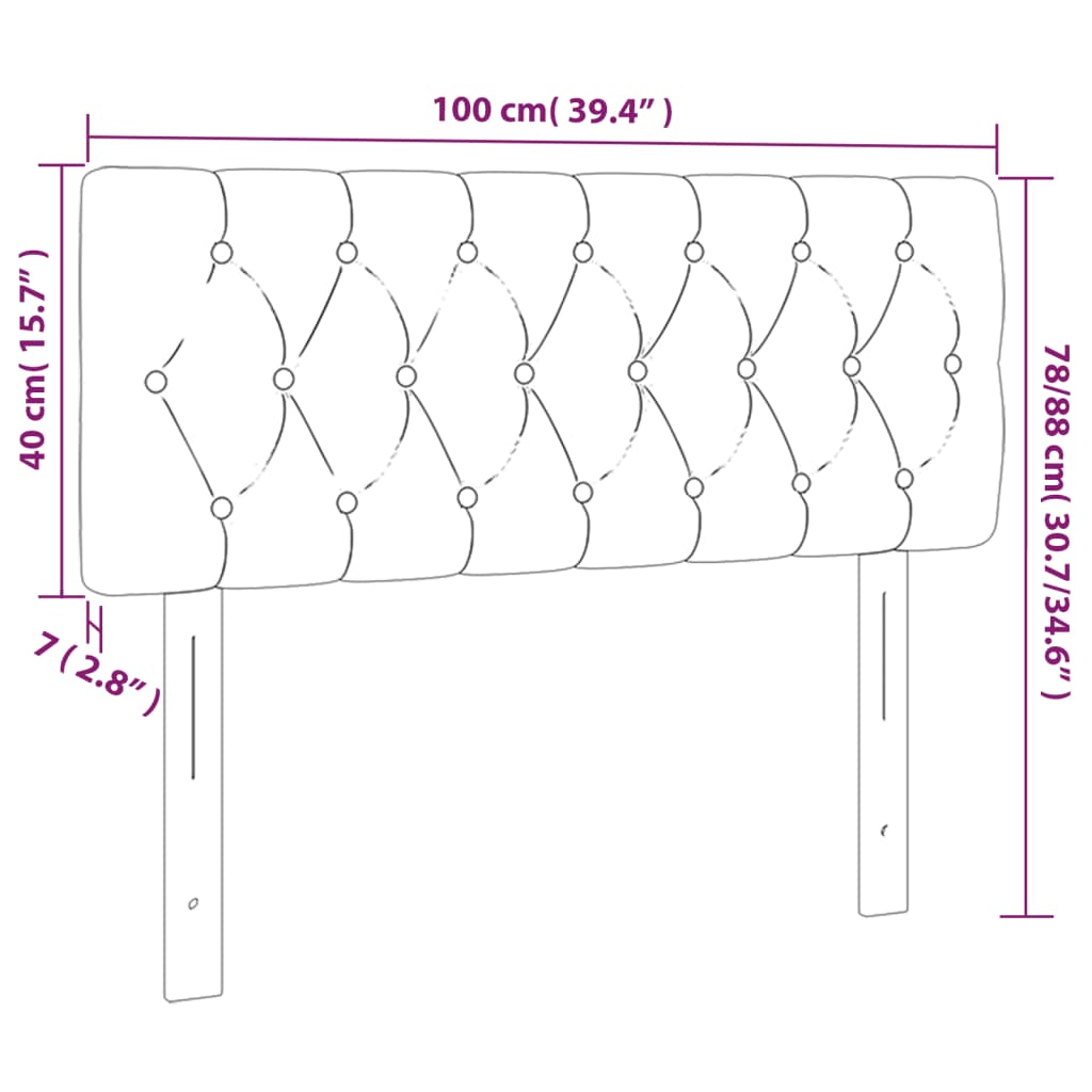 Hoofdbord LED 100x7x78/88 cm fluweel donkergroen