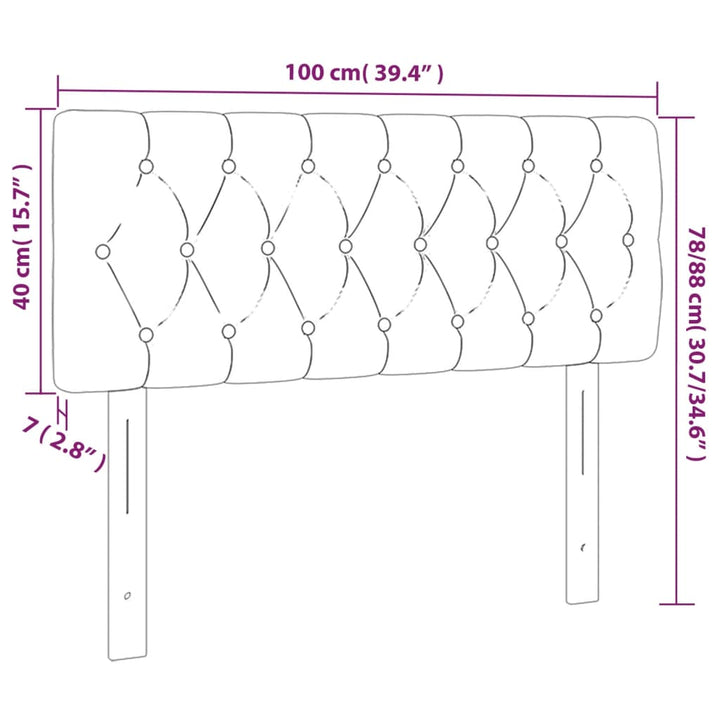 Hoofdbord LED 100x7x78/88 cm fluweel roze