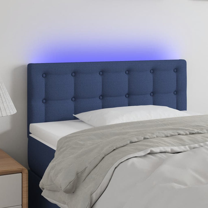 Hoofdbord LED 80x5x78/88 cm stof blauw