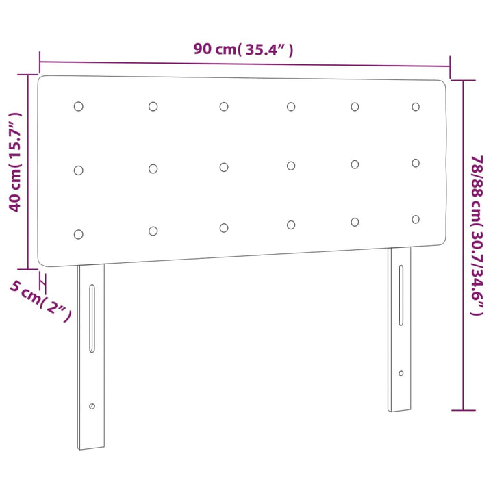 Hoofdbord LED 90x5x78/88 cm stof taupe