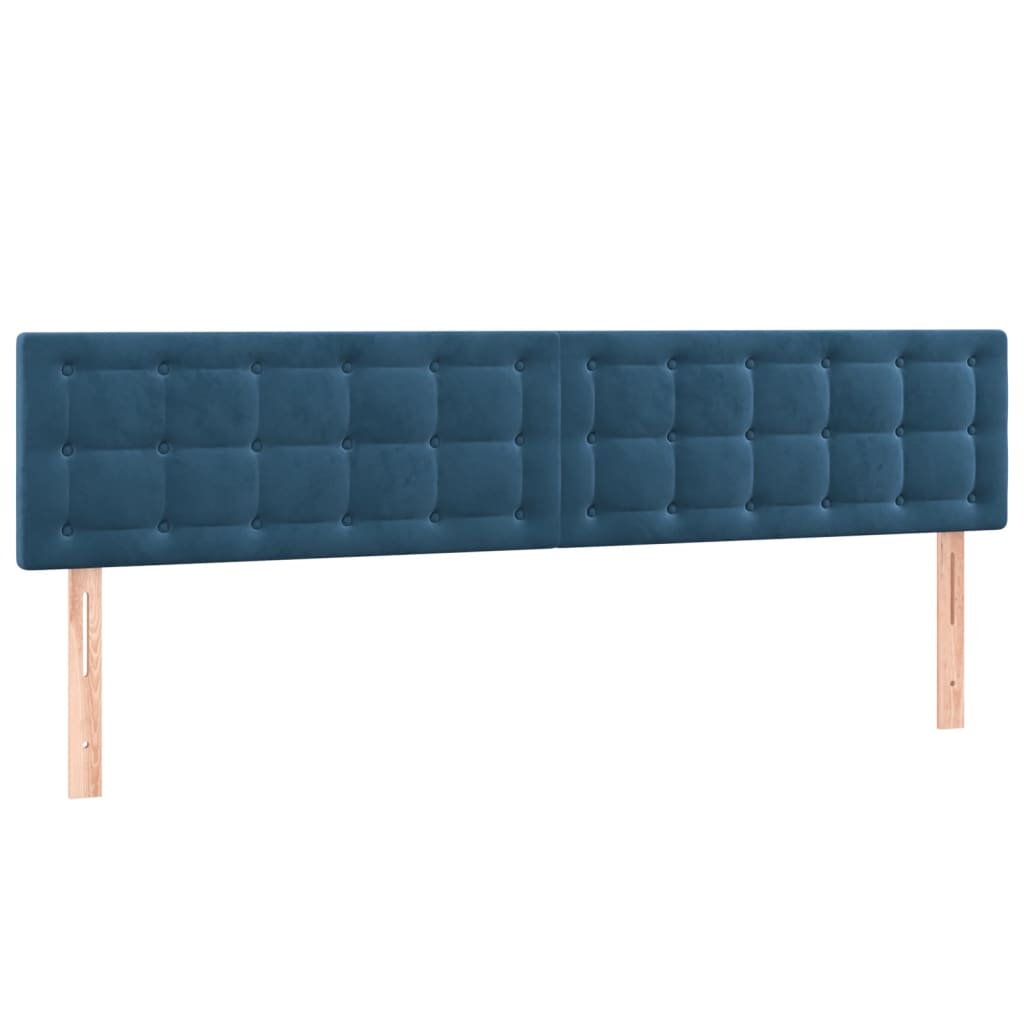 Hoofdbord LED 200x5x78/88 cm fluweel donkerblauw