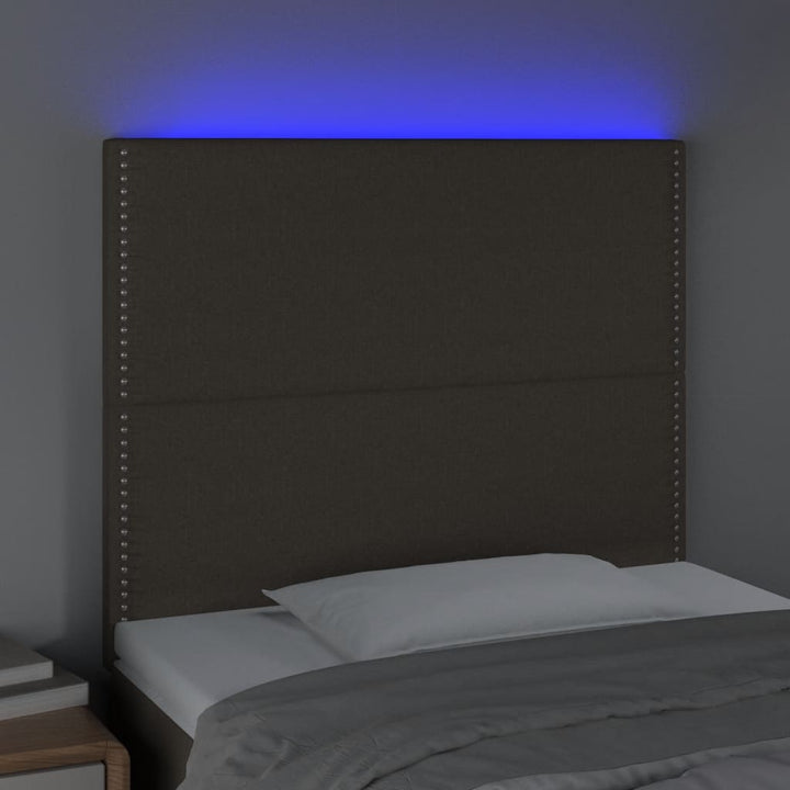 Hoofdbord LED 80x5x118/128 cm stof taupe