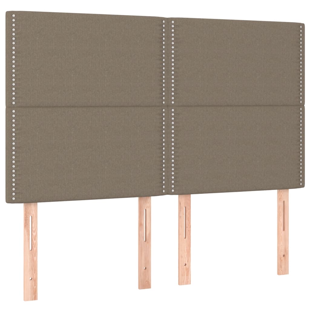 Hoofdbord LED 144x5x118/128 cm stof taupe