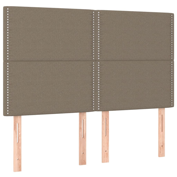 Hoofdbord LED 144x5x118/128 cm stof taupe