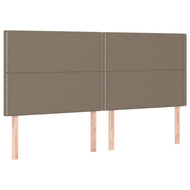 Hoofdbord LED 160x5x118/128 cm stof taupe