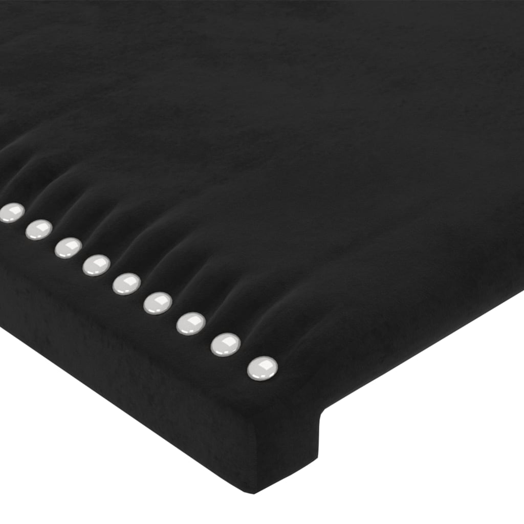Hoofdbord LED 200x5x118/128 cm fluweel zwart