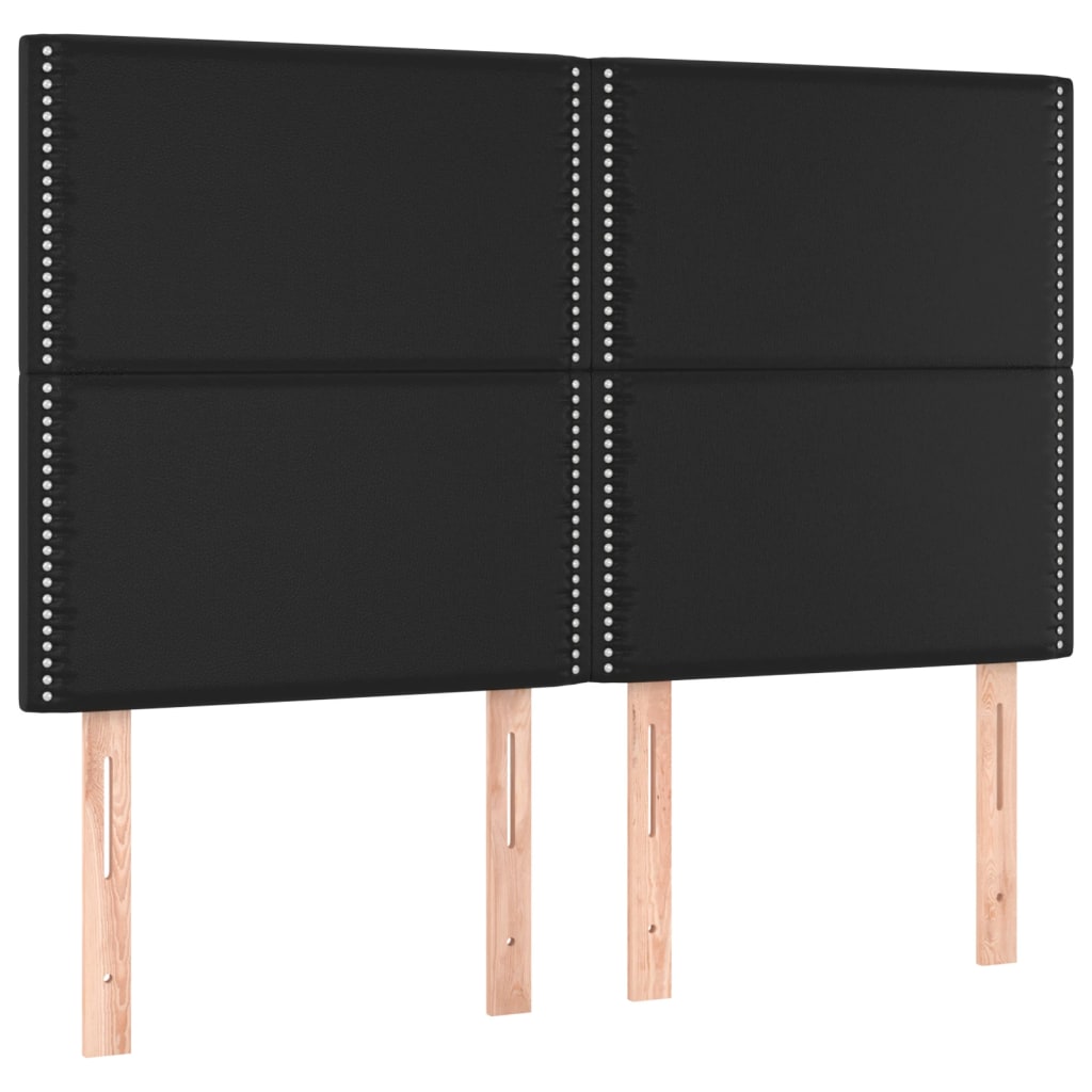 Hoofdbord LED 144x5x118/128 cm kunstleer zwart