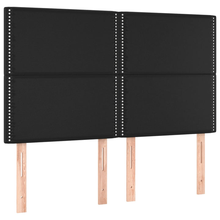 Hoofdbord LED 144x5x118/128 cm kunstleer zwart