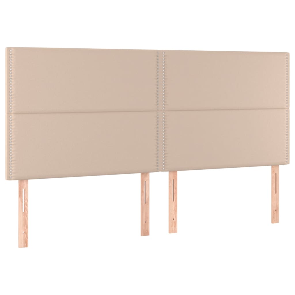 Hoofdbord LED 160x5x118/128 cm kunstleer cappuccinokleurig