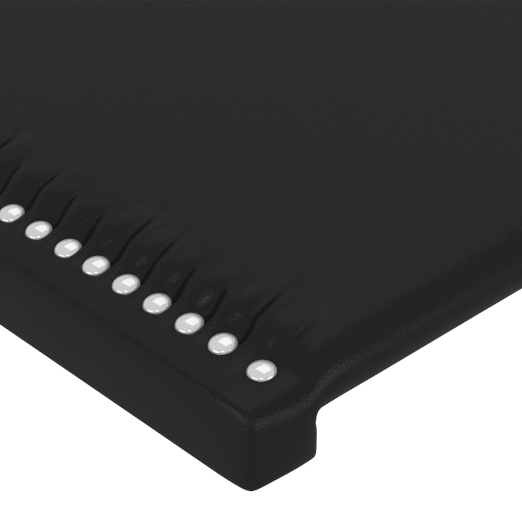 Hoofdbord LED 180x5x118/128 cm kunstleer zwart