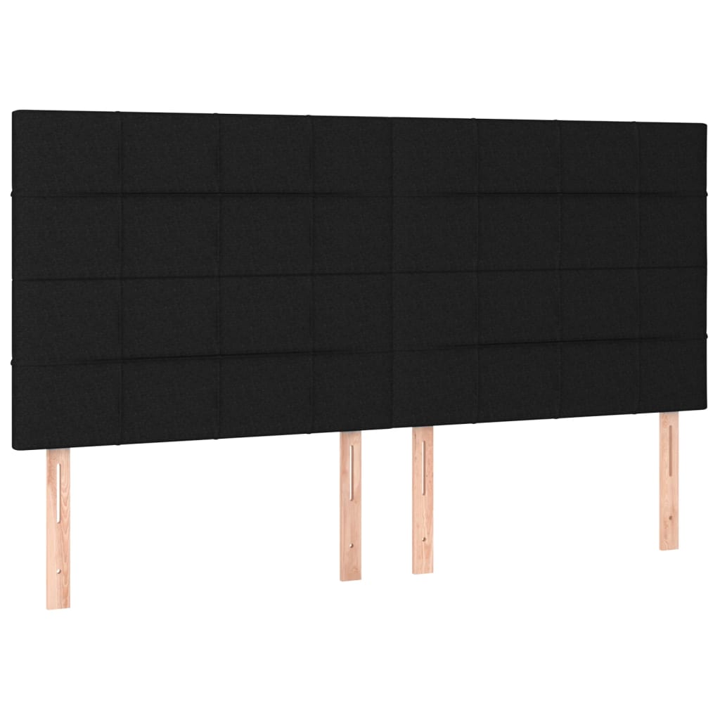 Hoofdbord LED 200x5x118/128 cm stof zwart