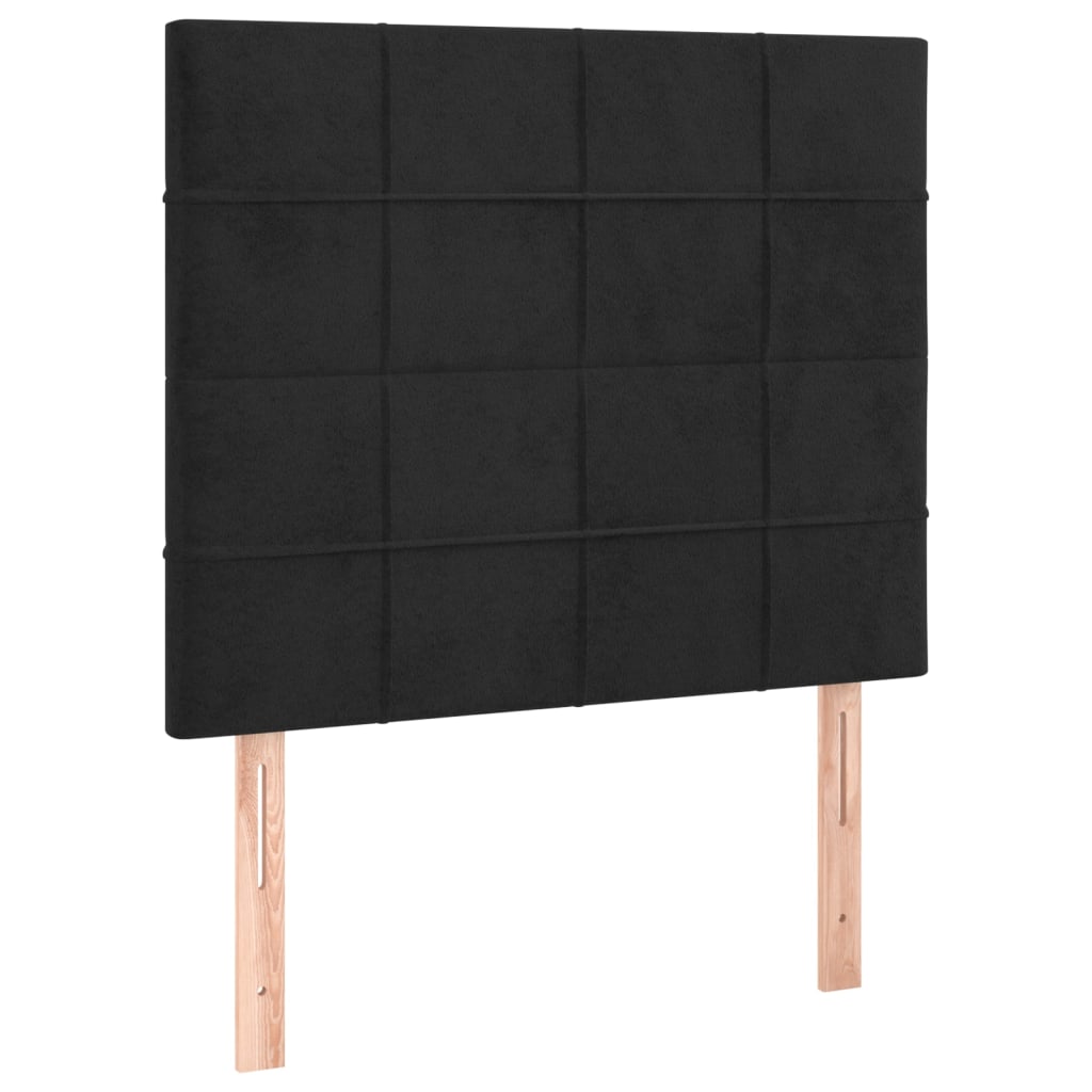 Hoofdbord LED 100x5x118/128 cm fluweel zwart