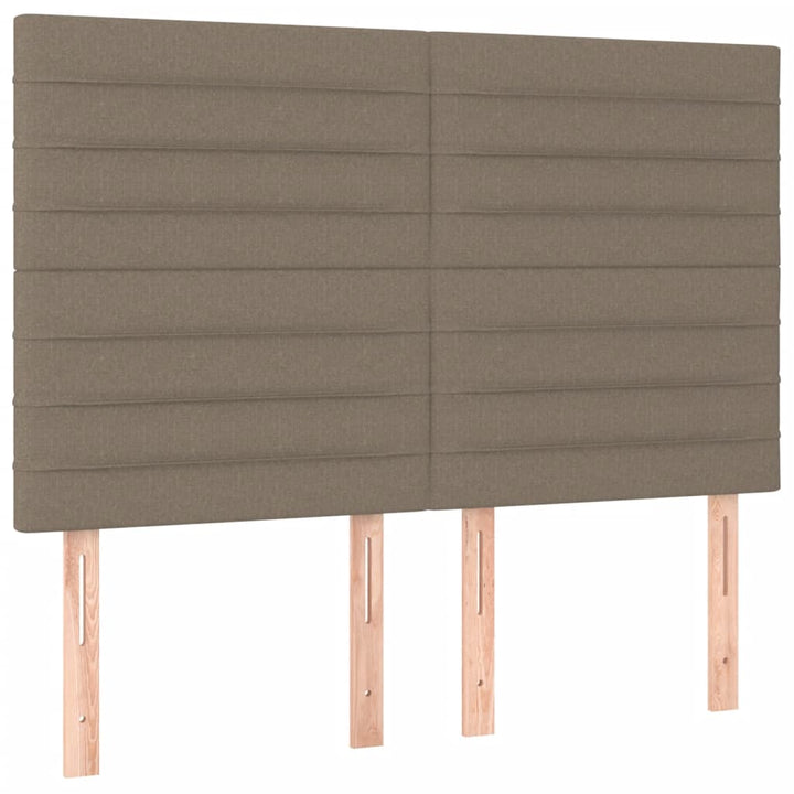 Hoofdbord LED 144x5x118/128 cm stof taupe