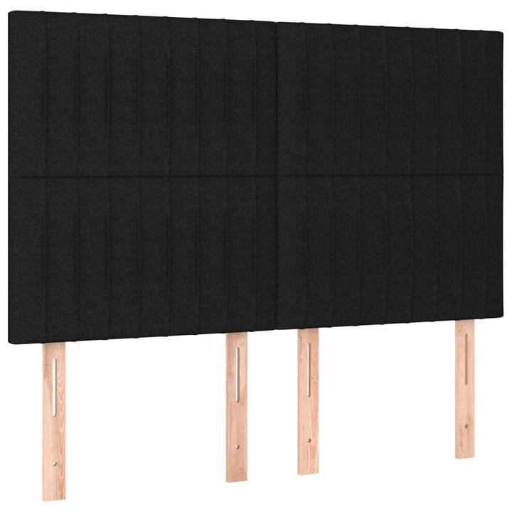 Hoofdbord LED 144x5x118/128 cm stof zwart