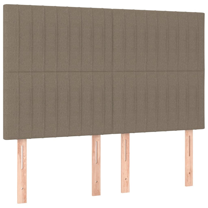 Hoofdbord LED 144x5x118/128 cm stof taupe