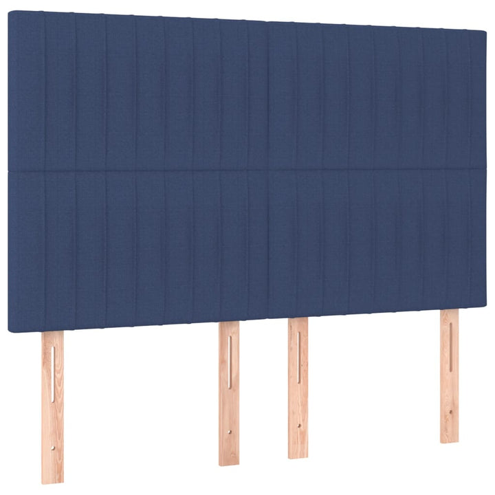 Hoofdbord LED 144x5x118/128 cm stof blauw