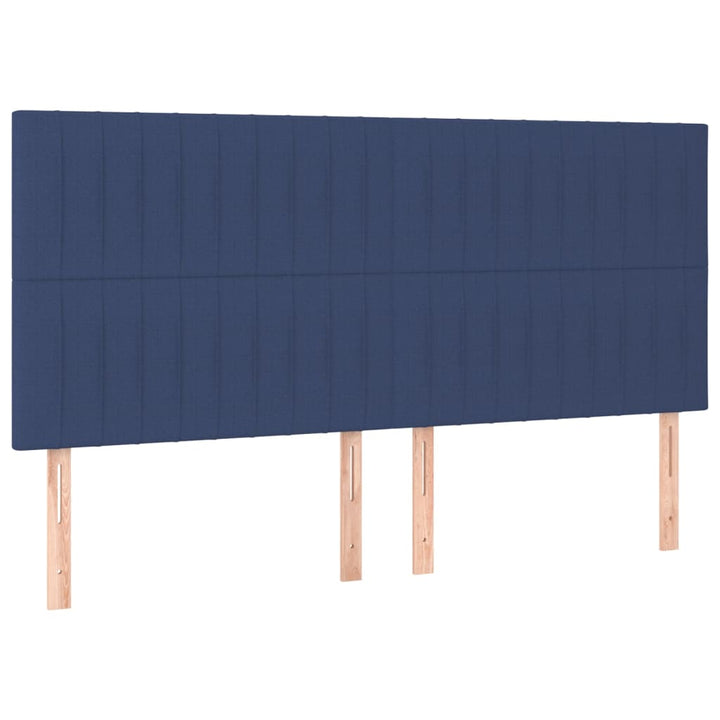 Hoofdbord LED 180x5x118/128 cm stof blauw