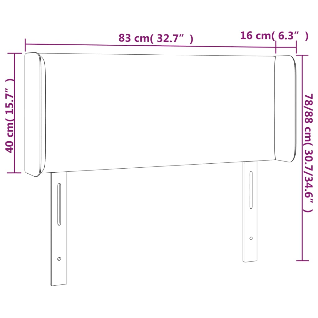 Hoofdbord LED 83x16x78/88 cm stof taupe
